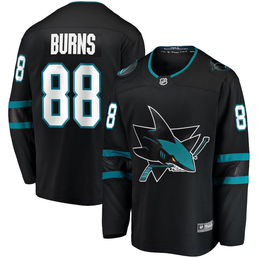 Men San Jose Sharks #88 Brent Burns Fanatics Branded Black Alternate Breakaway Player NHL Jersey->san jose sharks->NHL Jersey